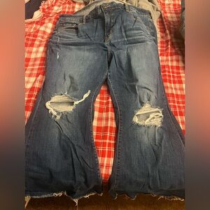 Torrid Blue Distressed Flare Jeans